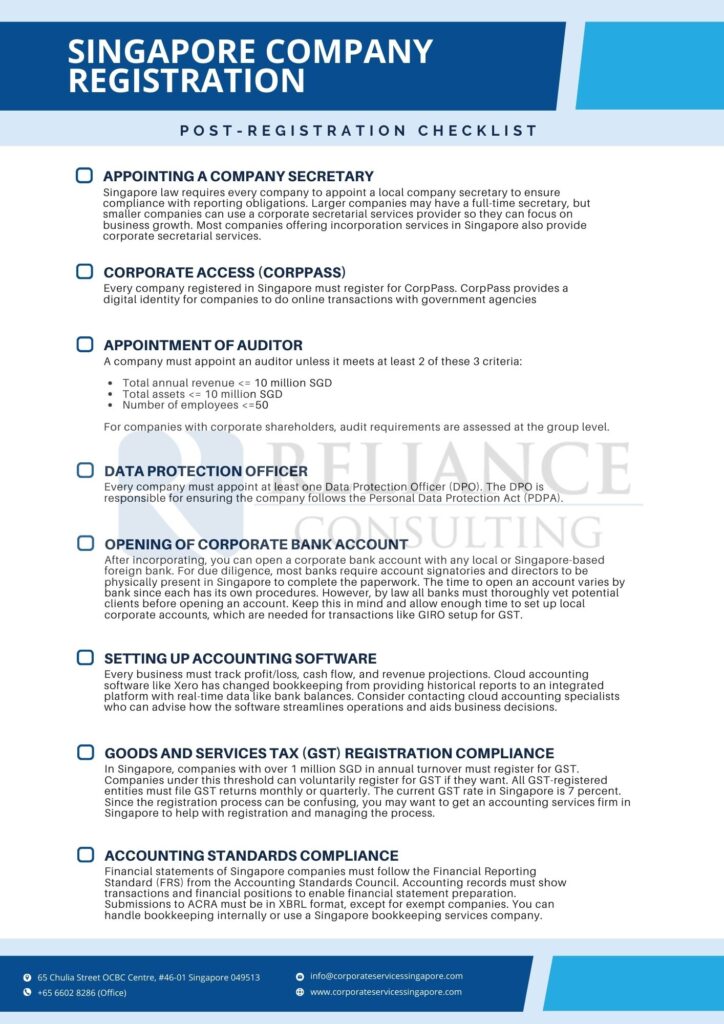 Post Company Registration Checklist Part 1